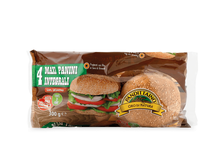 Maxi panini integrali con sesamo pack 300g Pandittaino