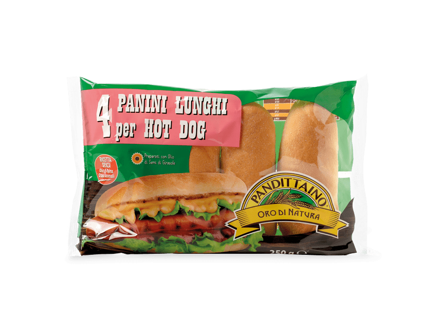 Panini lunghi per Hot Dog pack 250g Pandittaino