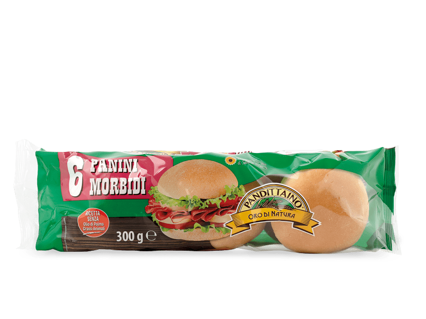 Panini morbidi per hamburger pack 300g Pandittaino