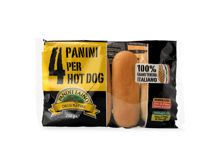 Panini morbidi per hot dog 100% grano italiano pack 250g