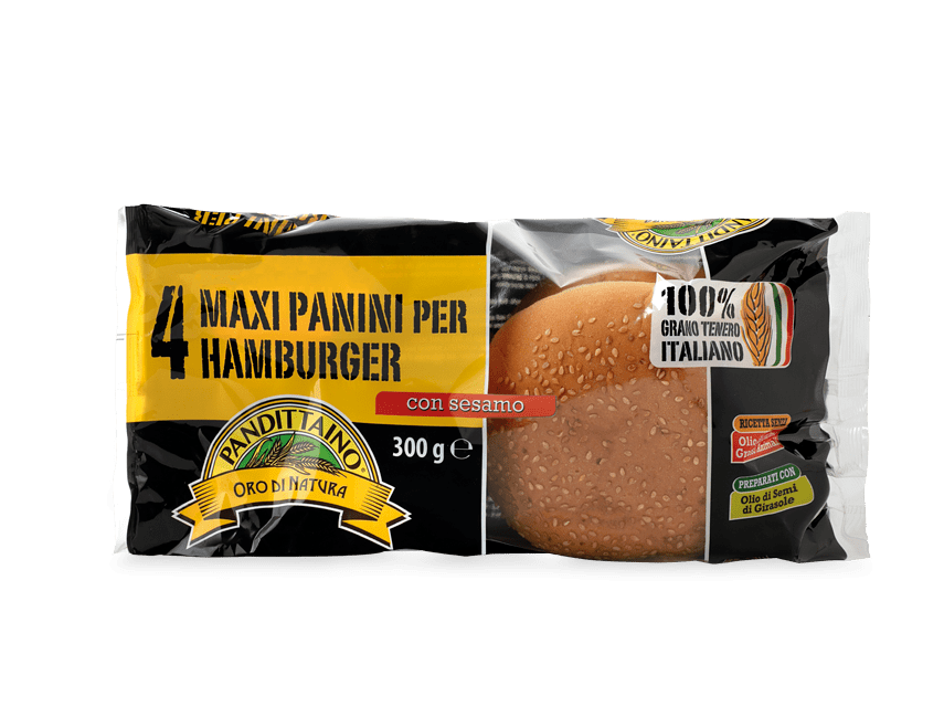 Maxi panini per Hamburger 100% grano tenero italiano Pandittaino