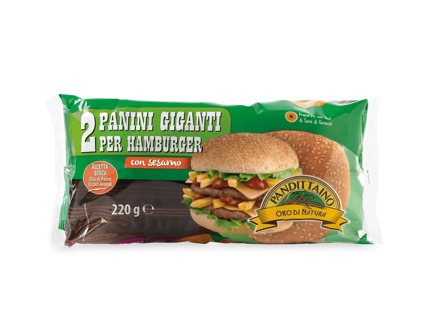 panini giganti per hamburger con sesamo pack 220g Pandittaino