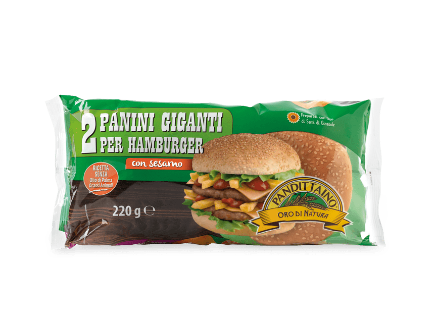 Panini giganti per Hamburger con sesamo Pandittaino