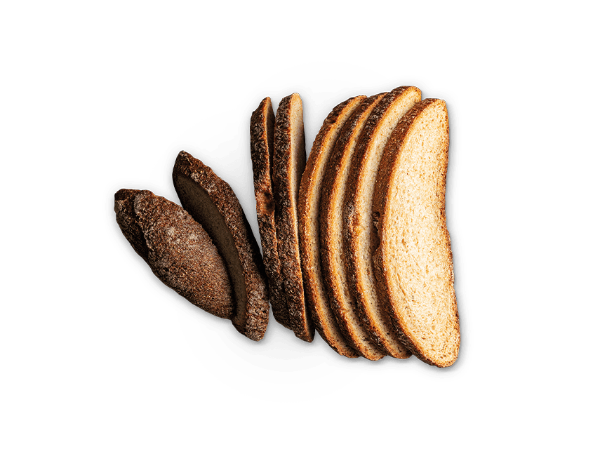 Fette di pane di semola di grano duro integrale di Pandittaino