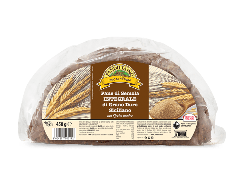 Pack del pane di semola integrale a fette di Pandittaino