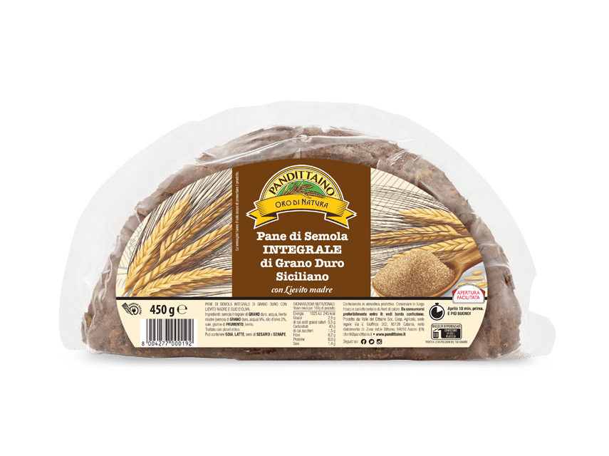 Pane di semola integrale grano siciliano pack 450g
