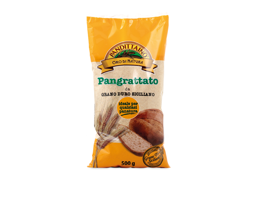 Pack del pangrattato da pane di semola di grano duro siciliano Pandittaino